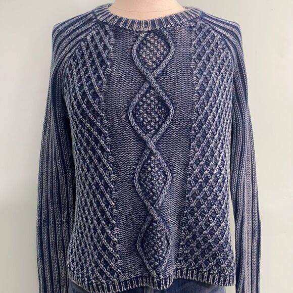 RVCA Blue Knitted Cropped Sweater - Picture 2 of 6